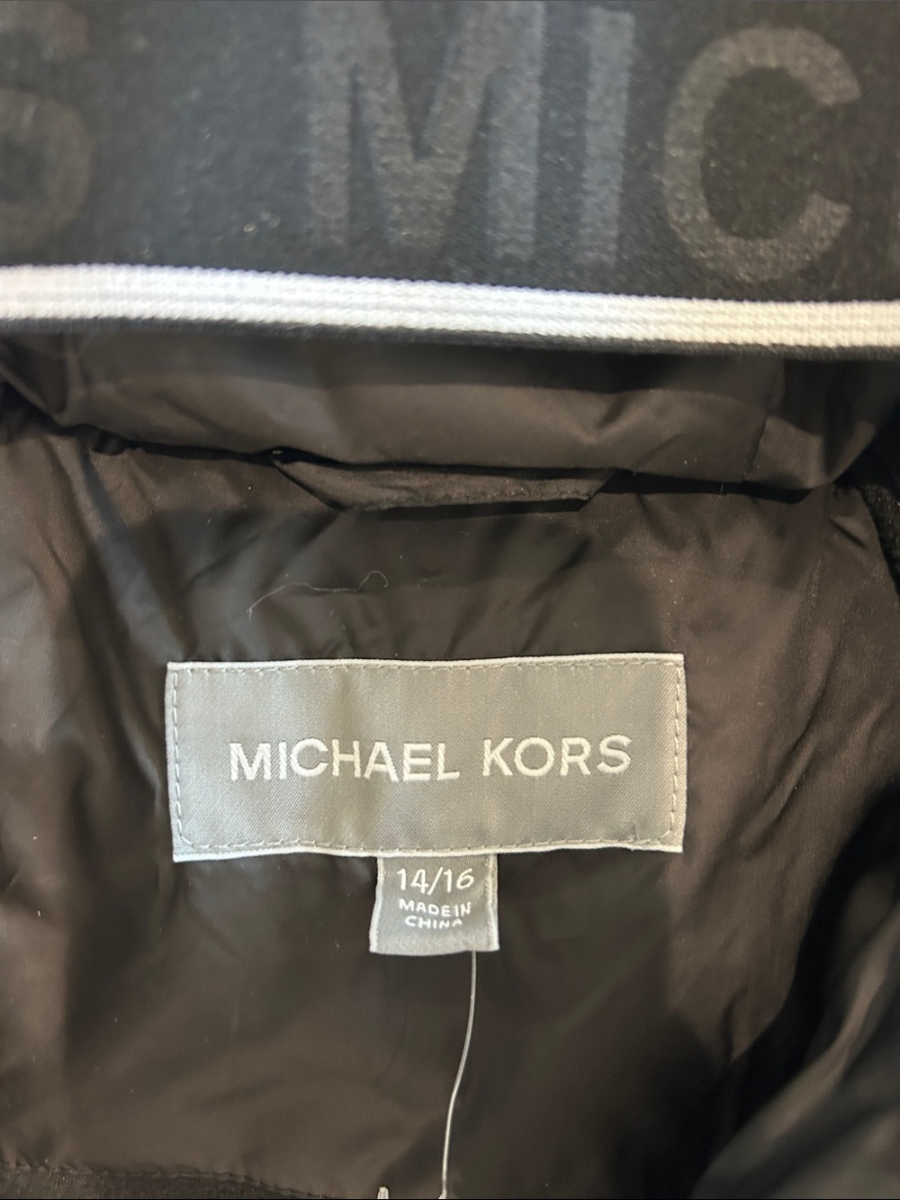 Michael Kors Kids Black Hooded Puffer with Contrast Zip - Picture 3 of 6